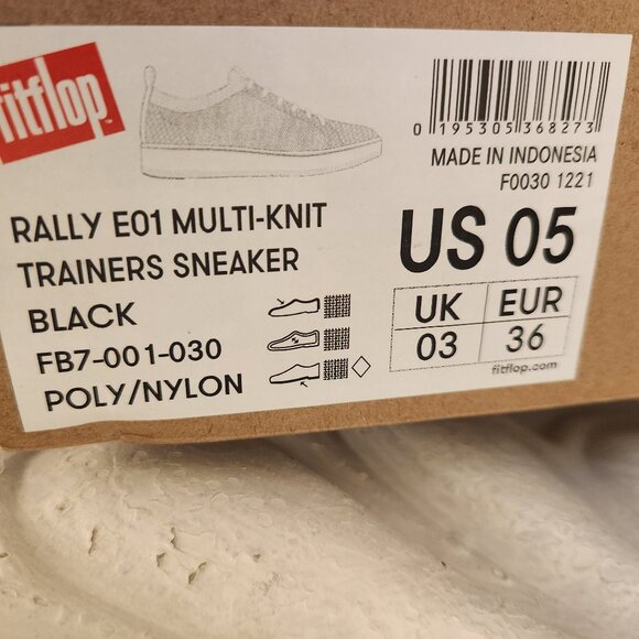 Fit Flop Women Black "Rally E01" Multi Knit sneakers. NIB. Size EU 36/US 5 - Picture 3 of 9
